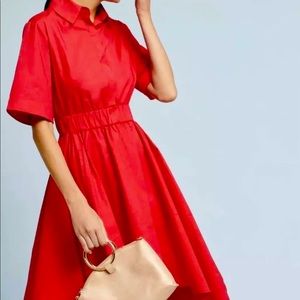 Petersyn for Anthropologie Red Cali Shirtdress XS